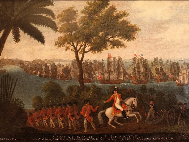 1753-François Aimé Louis Dumoulin - Battaglia navale di Granada tra le flotte francese e inglese
